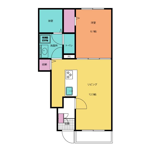 COMFORT(1LDK/1階)の間取り写真