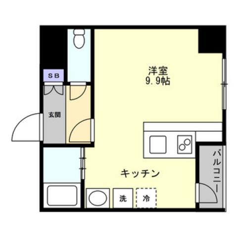 大手町ジョア(ワンルーム/9階)の間取り写真
