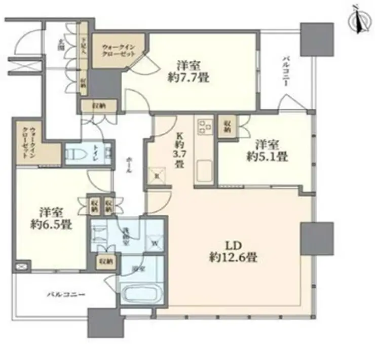 クレストプライムタワー芝 14階階 間取り