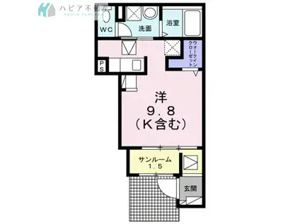 ラテ ルーナ(ワンルーム/1階)の間取り写真