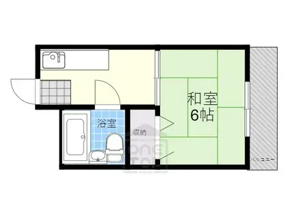 コーポキシノ(1K/1階)の間取り写真