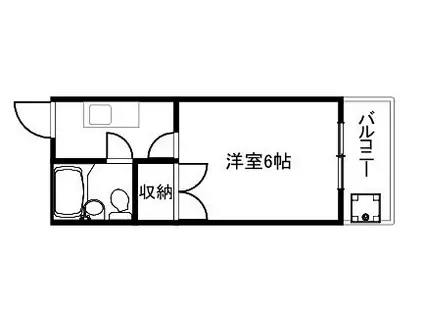 シャトードミール(1K/2階)の間取り写真