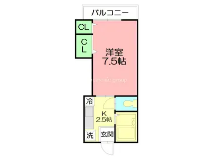 アンジェリカ(1K/2階)の間取り写真