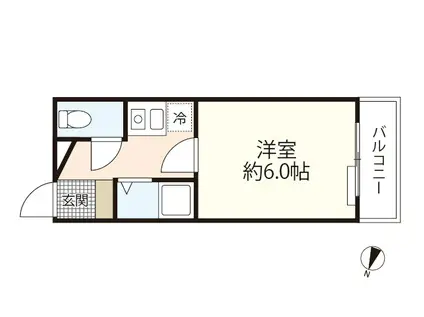 IMビル3(1K/1階)の間取り写真