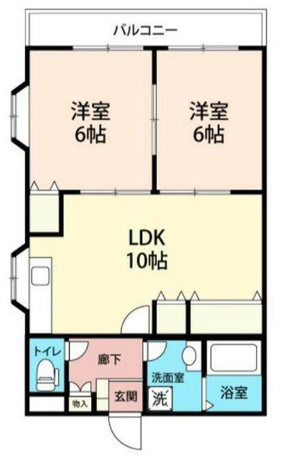 セレネハイツ(2LDK/1階)の間取り写真