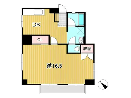 コーポラス明和(1DK/2階)の間取り写真