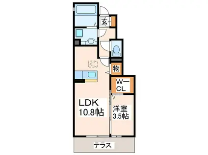 サニーコート(1LDK/1階)の間取り写真