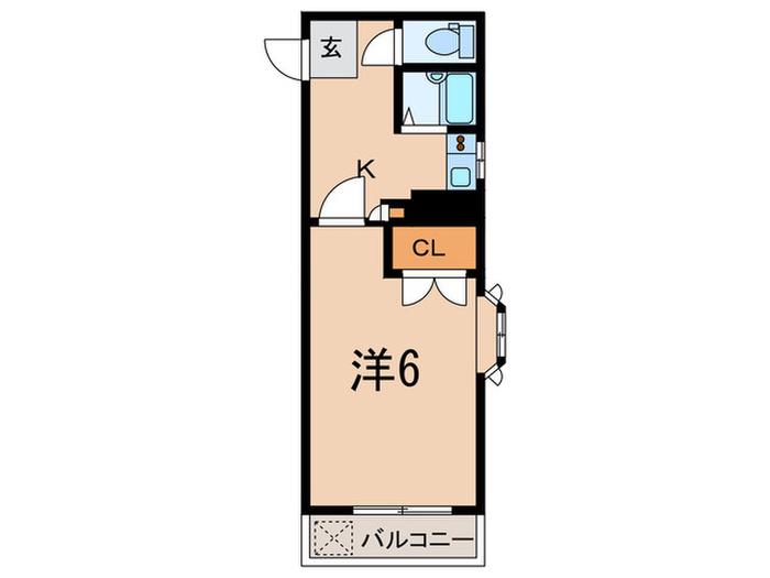 メゾンクレソンI(1K/2階)の間取り写真