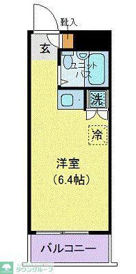 国際パレス自由が丘(ワンルーム/3階)の間取り写真