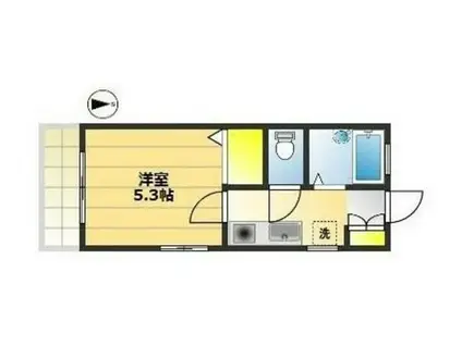 グランガーラ国立(1K/1階)の間取り写真