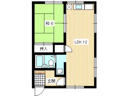 前勝谷ハイツ(1LDK/2階)の間取り写真
