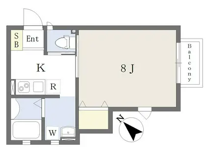 ルミエール(1K/2階)の間取り写真