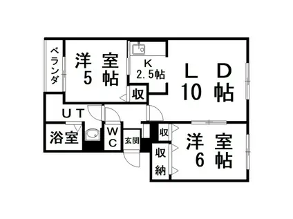 コーポブレーメンD館(2LDK/1階)の間取り写真