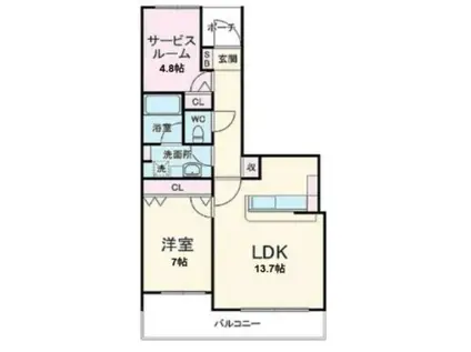 VIEW SIGHT TOWER(1SLDK/17階)の間取り写真