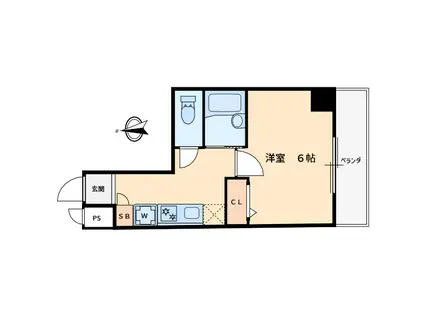 コンテント府中(1K/8階)の間取り写真