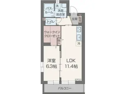 プレジール(1LDK/3階)の間取り写真