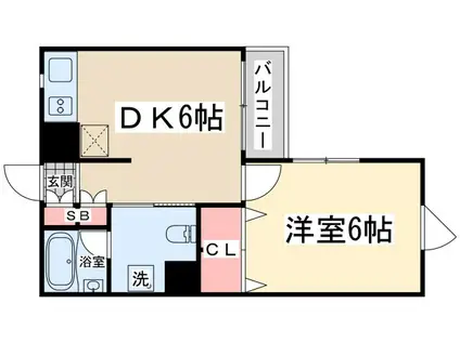 グランゼコール・ミツフ・サウス(1DK/2階)の間取り写真