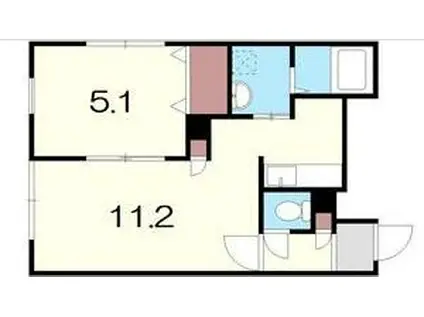 ルミエール宮の森2-8(1LDK/2階)の間取り写真