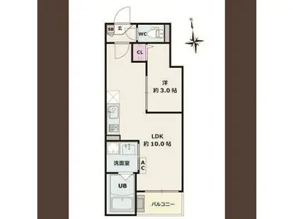 JACK MORIYAMAI(1LDK/2階)の間取り写真