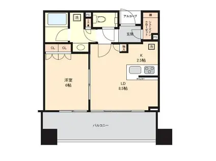 スカイフォレストレジデンス(1LDK/7階)の間取り写真