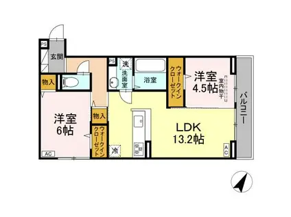 フラネーヴェ(2LDK/3階)の間取り写真