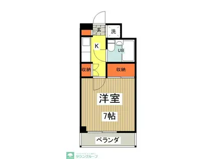 河野ハイツ(1K/3階)の間取り写真