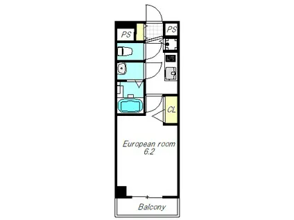 プレサンス扇町駅前(1K/3階)の間取り写真