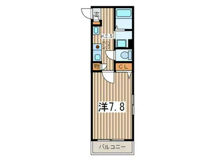 アピアファースト(1K/1階)の間取り写真