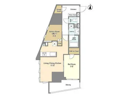 ラサンテ文京千駄木(2LDK/7階)の間取り写真
