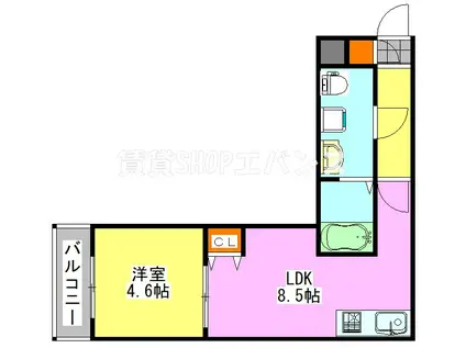 CEREBRARE FUNABASHI(1LDK/3階)の間取り写真