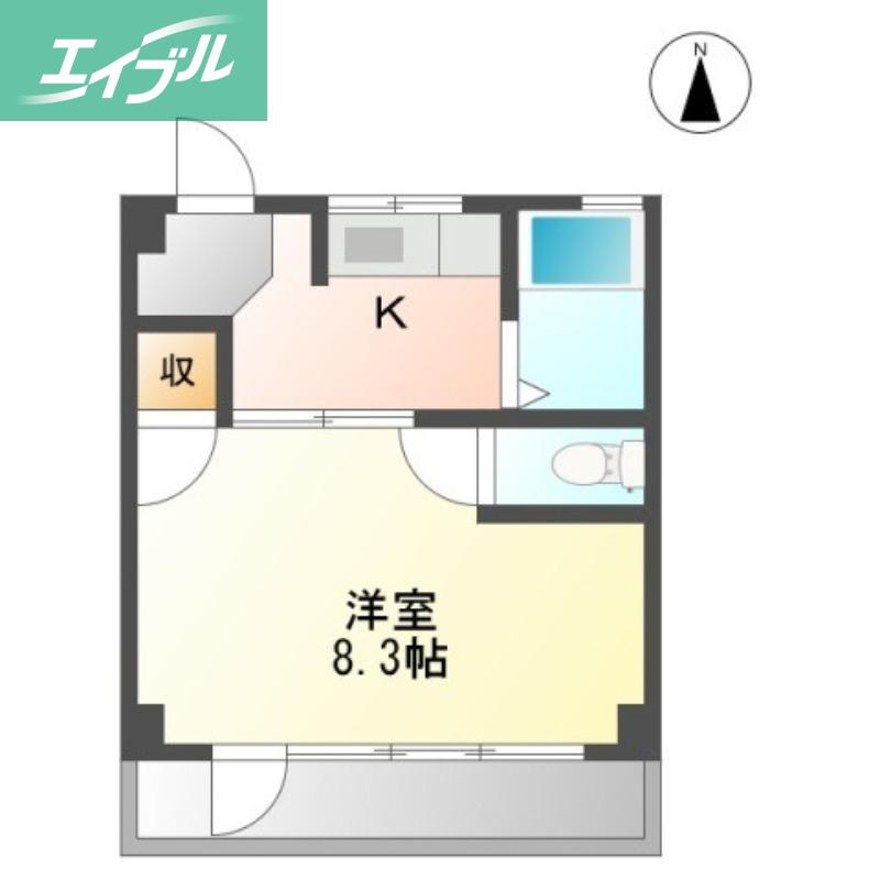 サンジェルマン富田町(1K/4階)の間取り写真