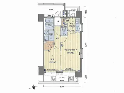ララプレイスリゾート沖縄県庁前(1LDK/8階)の間取り写真