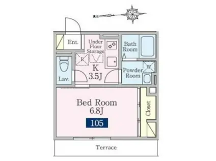 フォーチュンVIII(1K/3階)の間取り写真