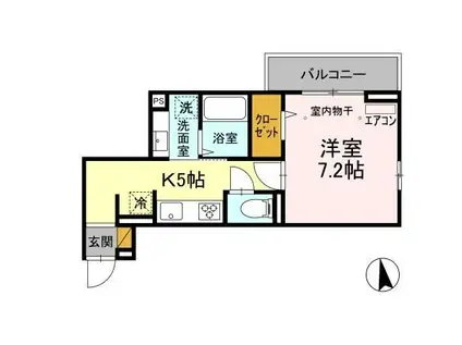 山五ヒルズ(1K/2階)の間取り写真