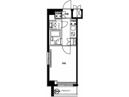 ルーブル白金高輪弐番館(1K/4階)の間取り写真