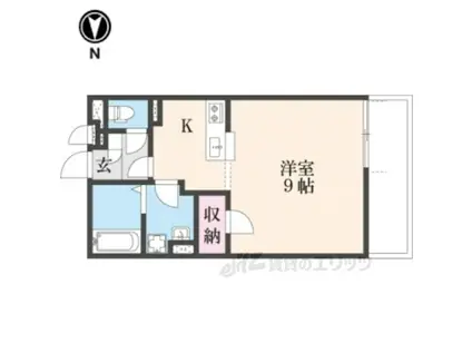 クレイノコミンチャーレドゥーエ(1K/2階)の間取り写真