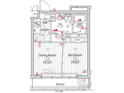ガーラ練馬グランドステージ(1DK/3階)の間取り写真