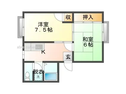 ウィケットハウス(2K/2階)の間取り写真