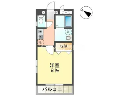 セレニール和合III(1K/1階)の間取り写真