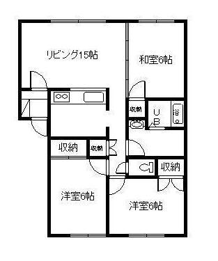 ラヴリーメゾン(3LDK/1階)の間取り写真