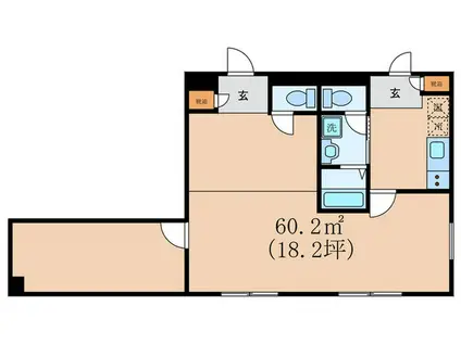リッツ神田(1LDK/2階)の間取り写真