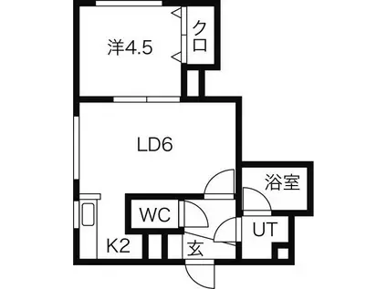 BELLAGIO(1DK/3階)の間取り写真