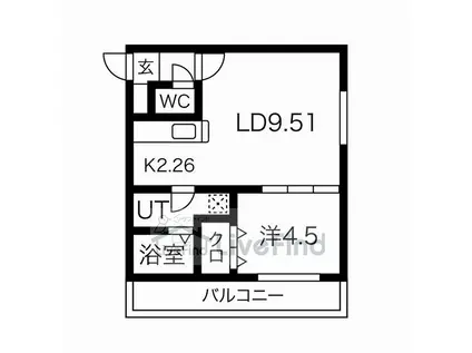 プリヴィエール美園(1LDK/3階)の間取り写真