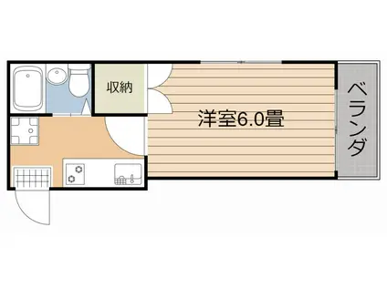 ステップビル(1K/4階)の間取り写真