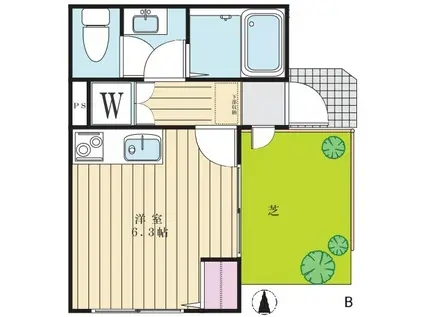 K・HOUSE(ワンルーム/1階)の間取り写真