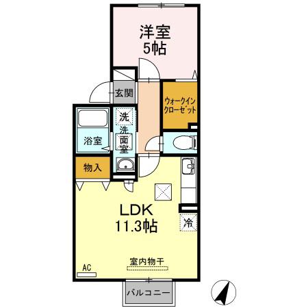 セフィーロ(1LDK/1階)の間取り写真