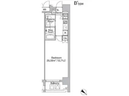 レジディア市ヶ谷II(1K/4階)の間取り写真
