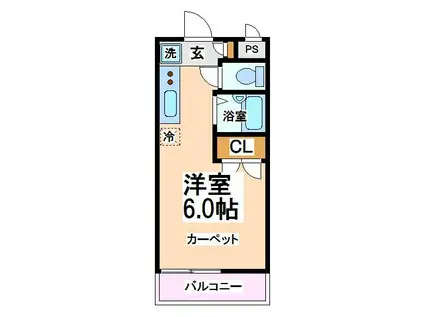 ソアーベ(1K/2階)の間取り写真