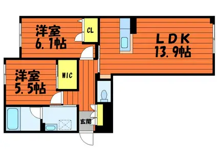 ファーストクラス(2LDK/3階)の間取り写真