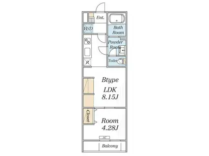 リブリ・葛飾区西亀有二丁目(1LDK/2階)の間取り写真